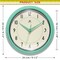 Infinity Instruments Retro Round Mint Green Wall Clock, 9.5 in. 10940MT - alternate 5